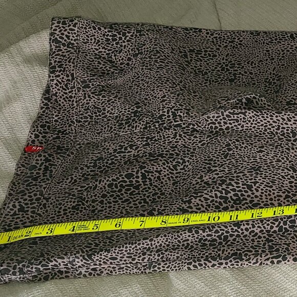 SPANX® BLACK & BROWN LEOPARD PRINT PANTS - ELASTIC WAIST - SIZE LARGE - Picture 11 of 16